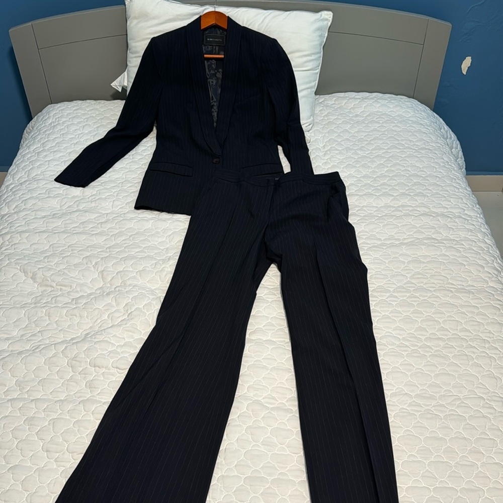 Navy with gray stripe suit sold together or apart